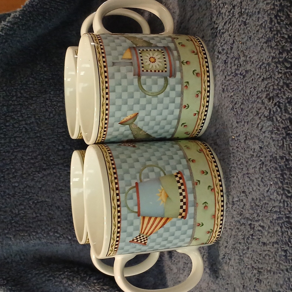 Vintage Sakura watering can coffee mugs